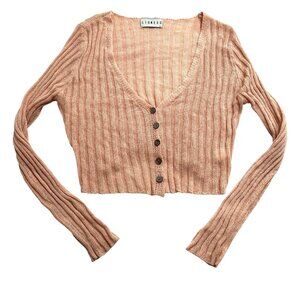 Lioness Ribbed Cardigan in Pink